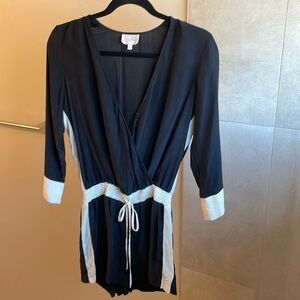 Parker 100% Silk Black & White Jumpsuit / Romper